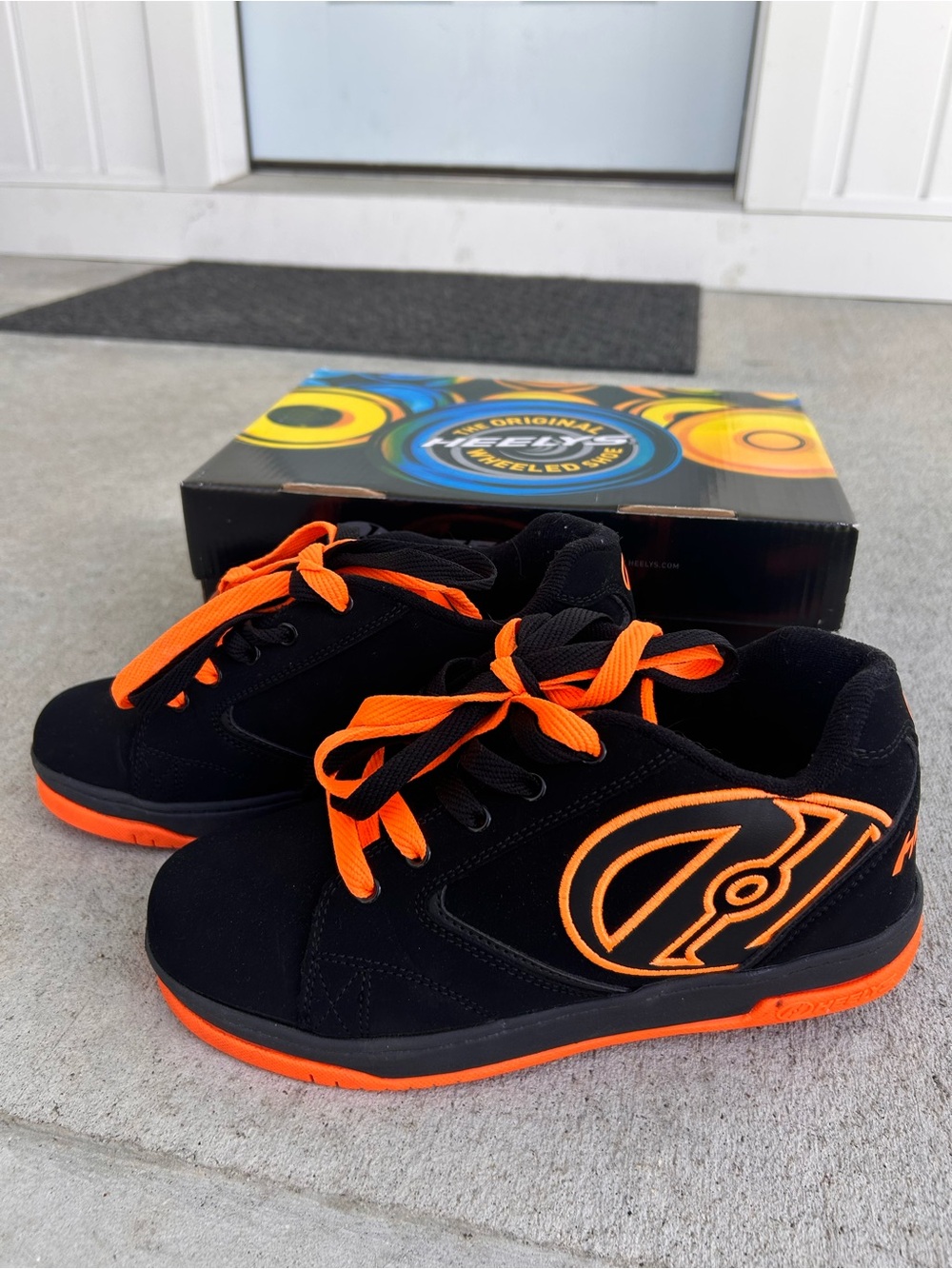 Heelys Black and Orange Kids' Skate Sneakers with Logo Accent